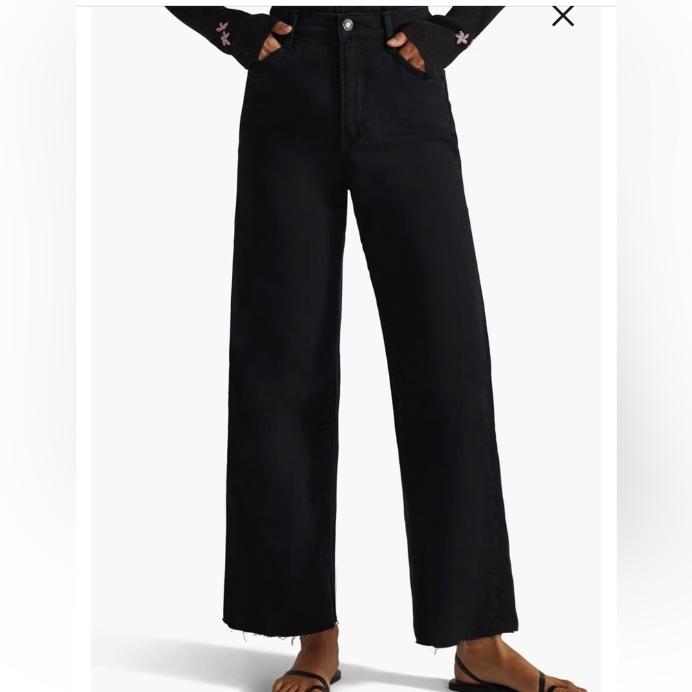 The Mischa Raw Hem Super High Waist Wide Leg Jeans